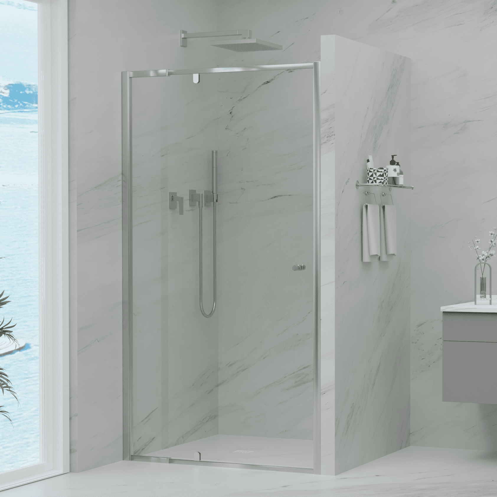 Shower Doors | 6mm V6 Pivot Semi-Frame