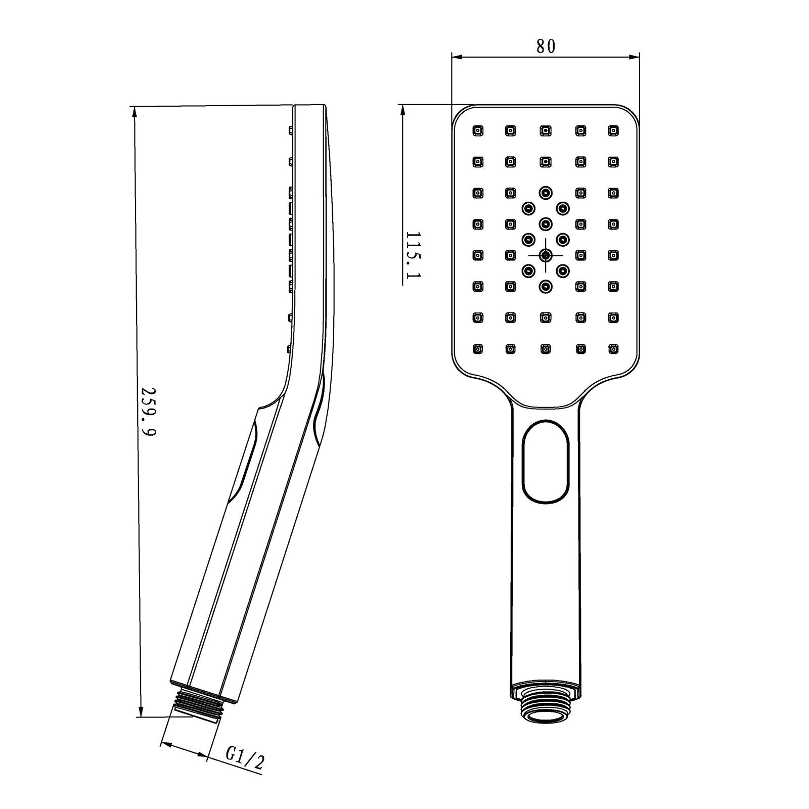 SHOWER HEAD | Square 3 Functions ABS Handheld Shower