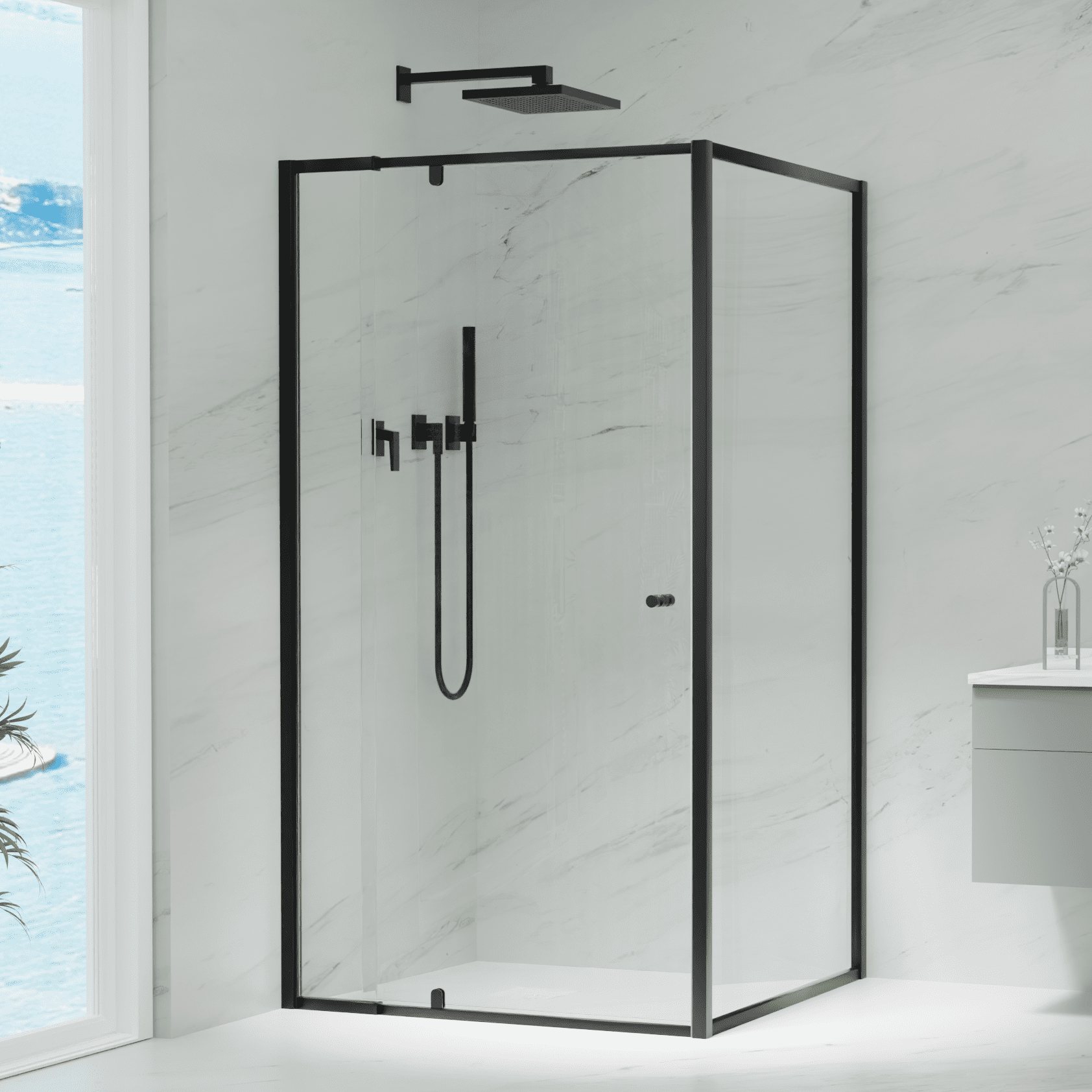 Shower Doors | 6mm V6 Pivot Semi-Frame
