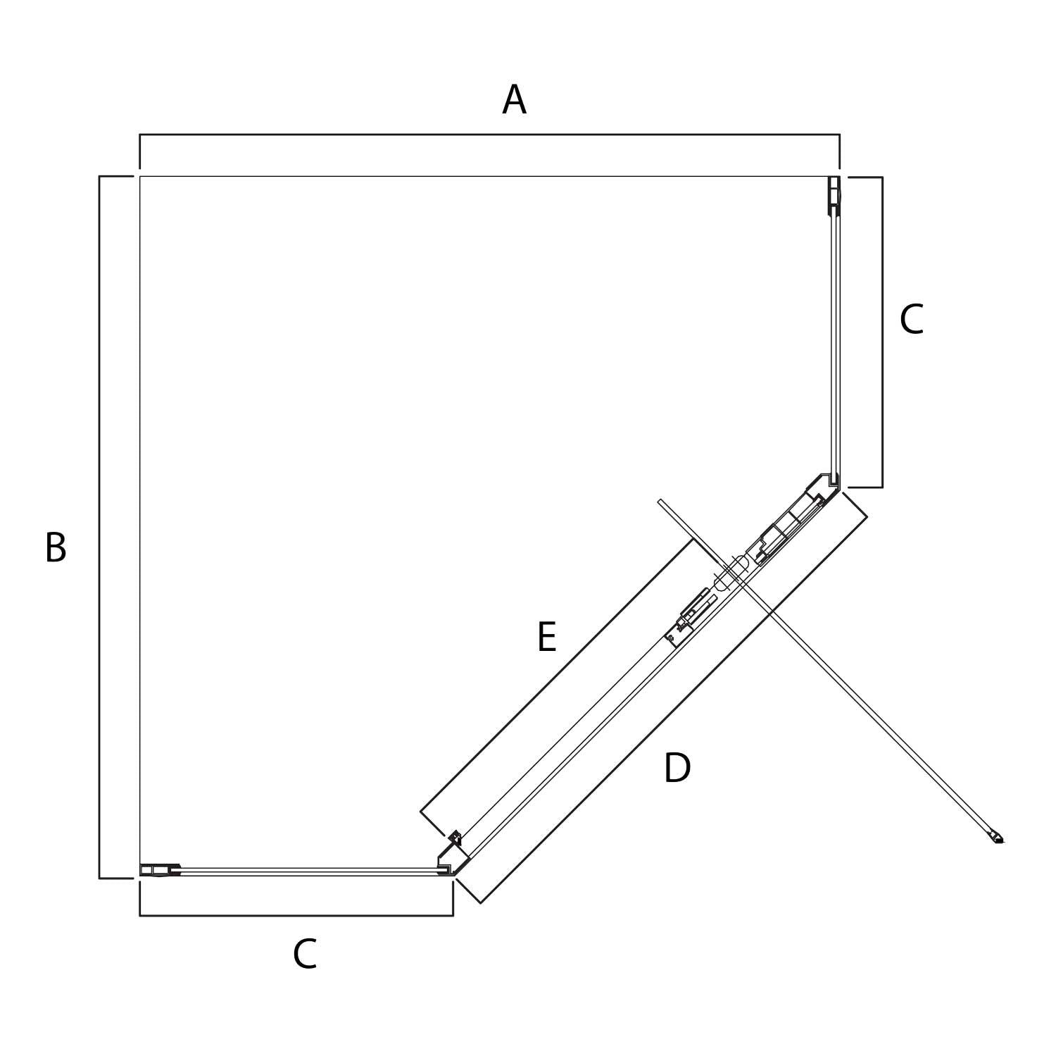 Shower Doors | 6mm oc Pivot Semi-Frame