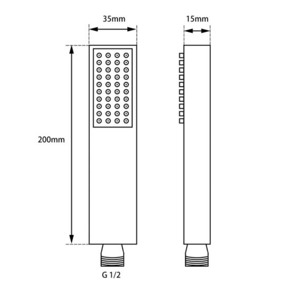 SHOWER HEAD | Square Brushed Yellow Gold Brass Single Function Handheld Shower