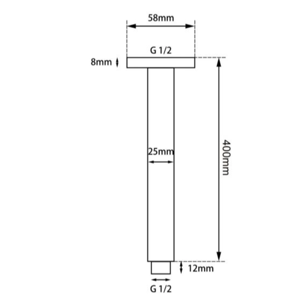 SHOWER ARM | Round Ceiling Shower Arm 400mm