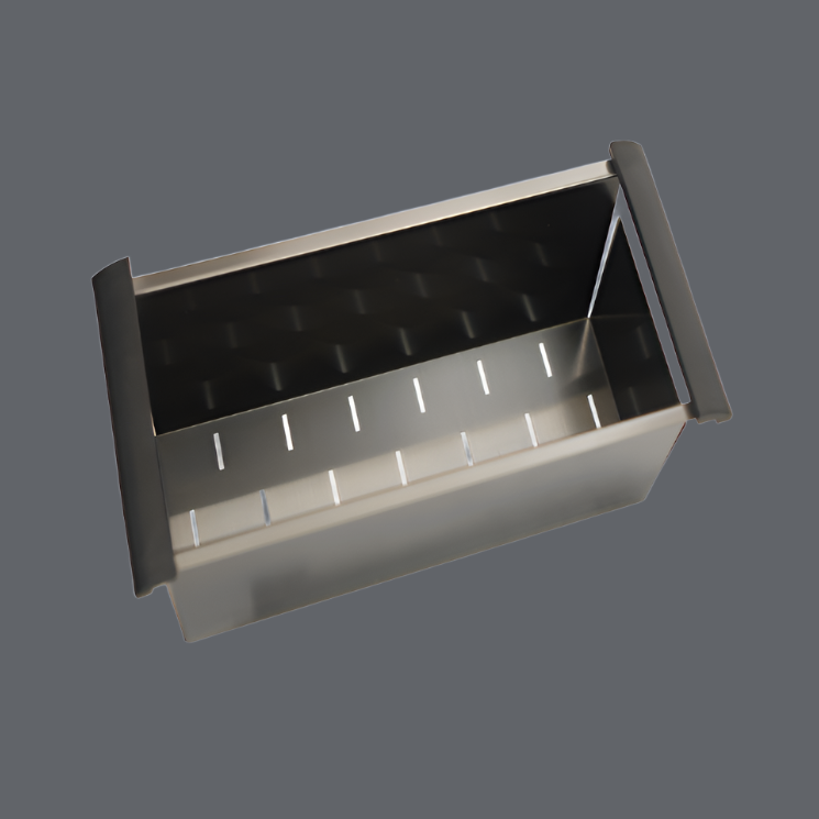SINK | Square stainless steel colander for kitchen sink 443*183*40mm