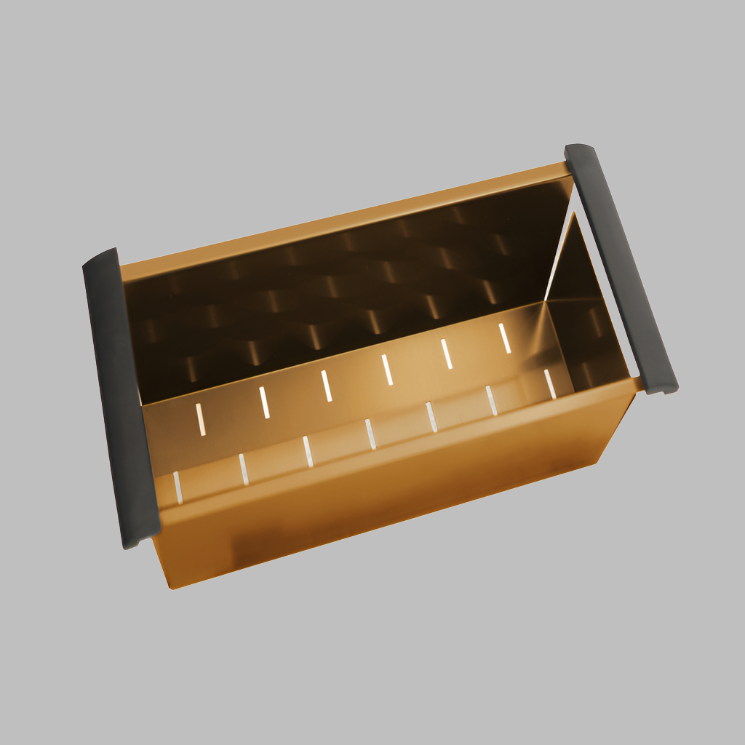 SINK | Square stainless steel colander for kitchen sink 443*183*40mm