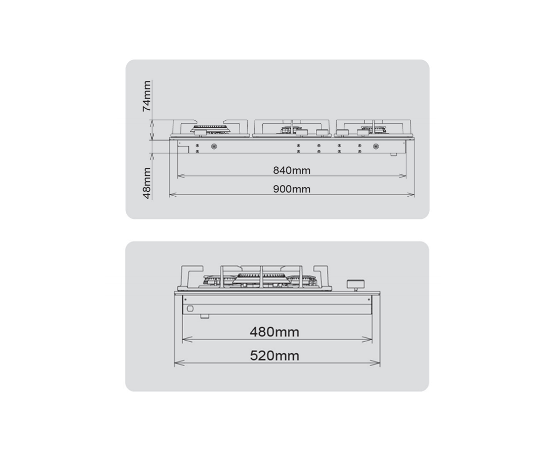 COOKTOP | GLG90505 Fotile 3 Burner Glass Cooktop