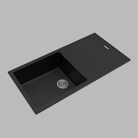 SINK | 1000x500x200mm Granite Stone Kitchen Sink with Drainboard Top/Undermount