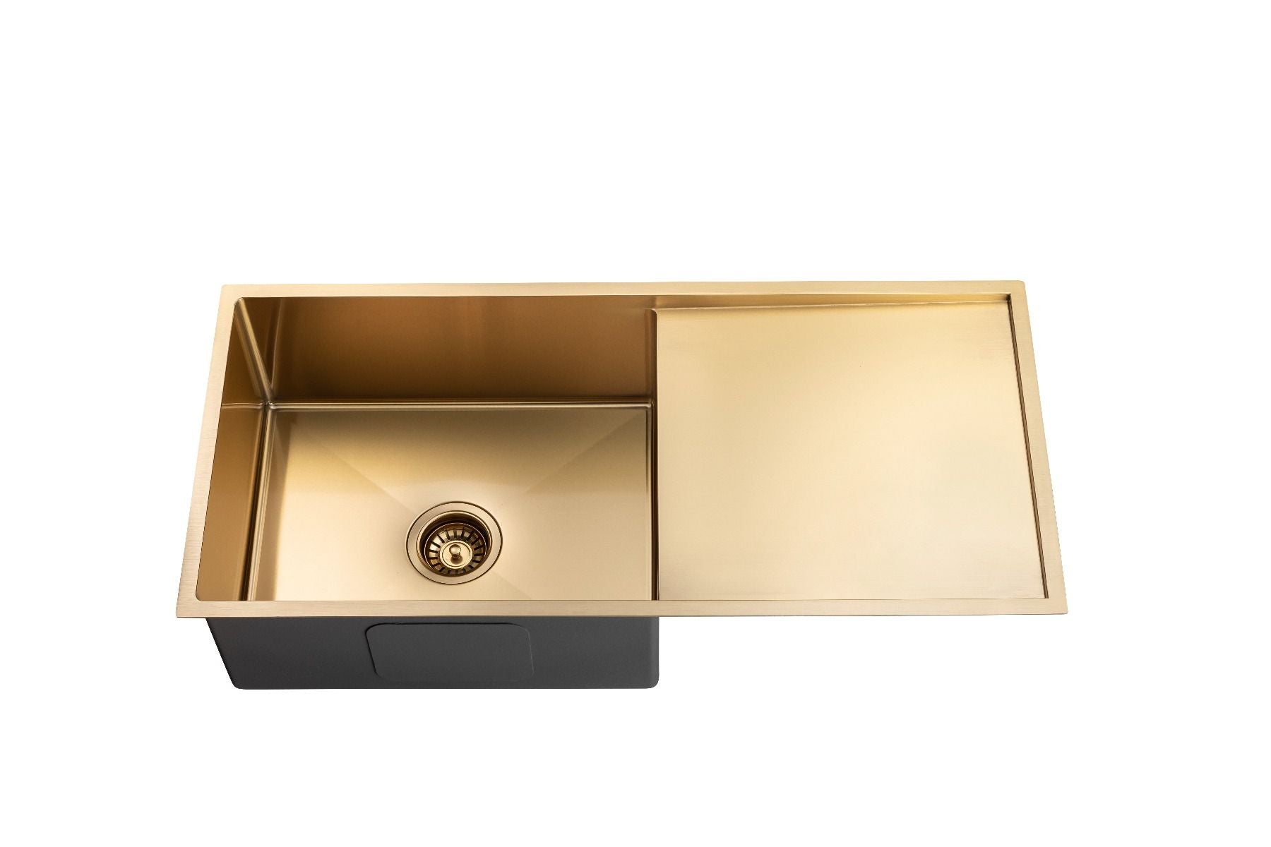 SINK | 304 Stainless Steel PVD Coating Single Bowl Kitchen Sink with Drainer(Round Edges,with Bottom Tray)960*450*230mm