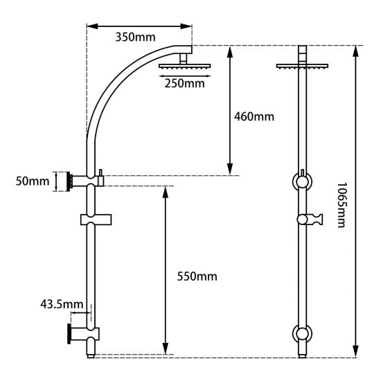SHOWER STATION | 10'' Round Shower Station Top Inlet