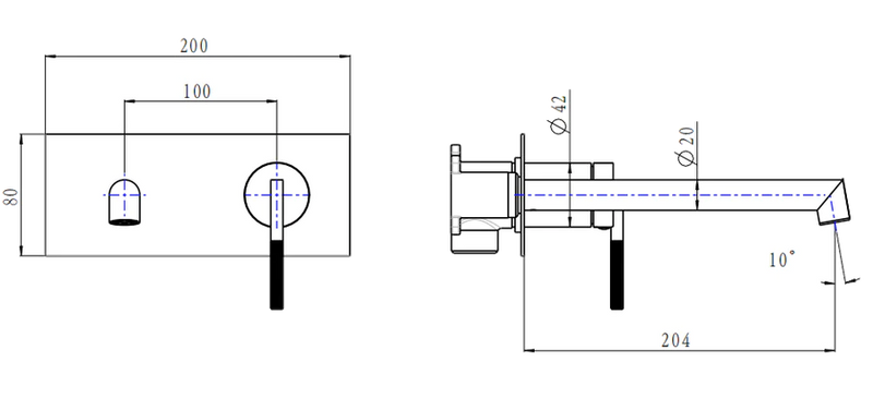 Wall Mixer with Spout | tsi CADDENCE