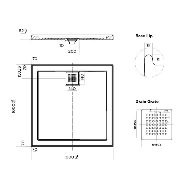 Shower Base Rectangle Eco