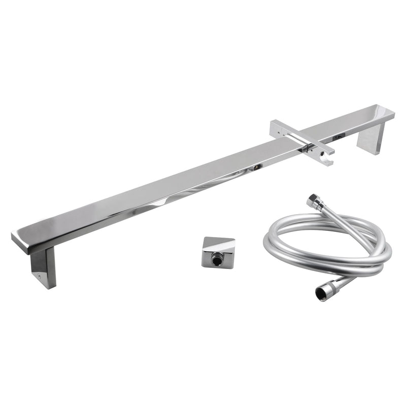 SHOWER ARM | Square Wall Mounted Sliding Rail with Water Hose & Wall Connector Only