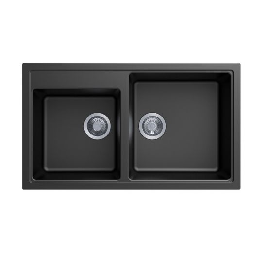 SINK |  860 x 500 x 205mm Carysil Double Bowl Granite Kitchen Sink Top/Flush/Under Mount