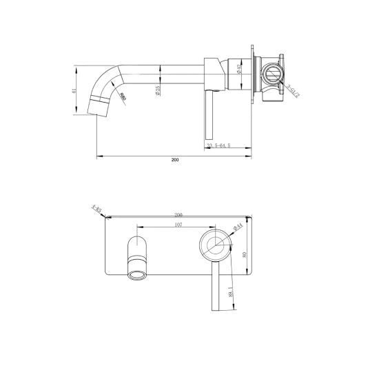 Wall Mixer with Spout | tsi LUCID PIN