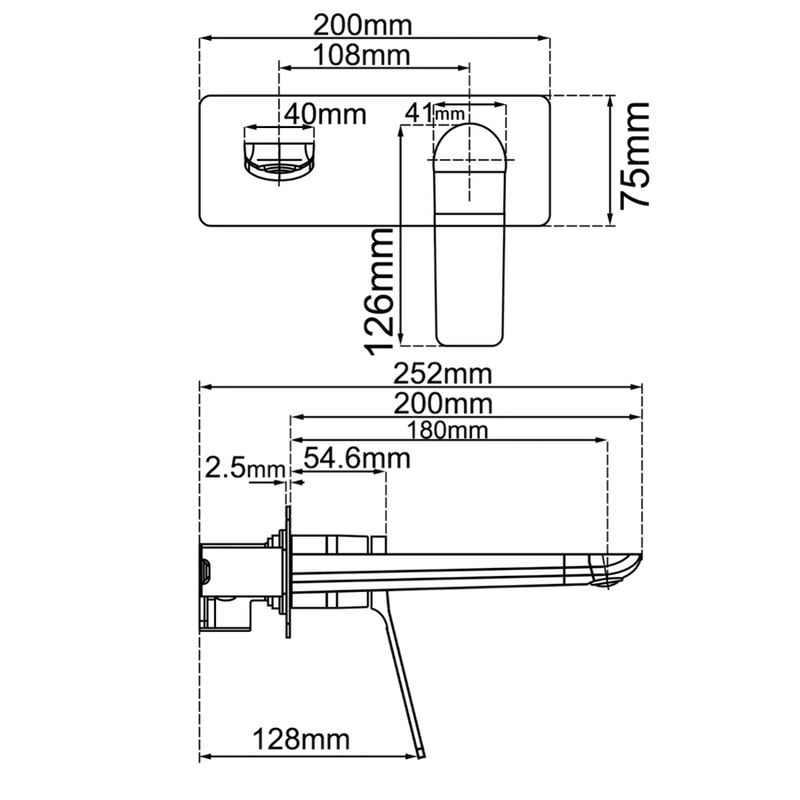 Wall Mixer with Spout | tsi RUSHY SQUARE