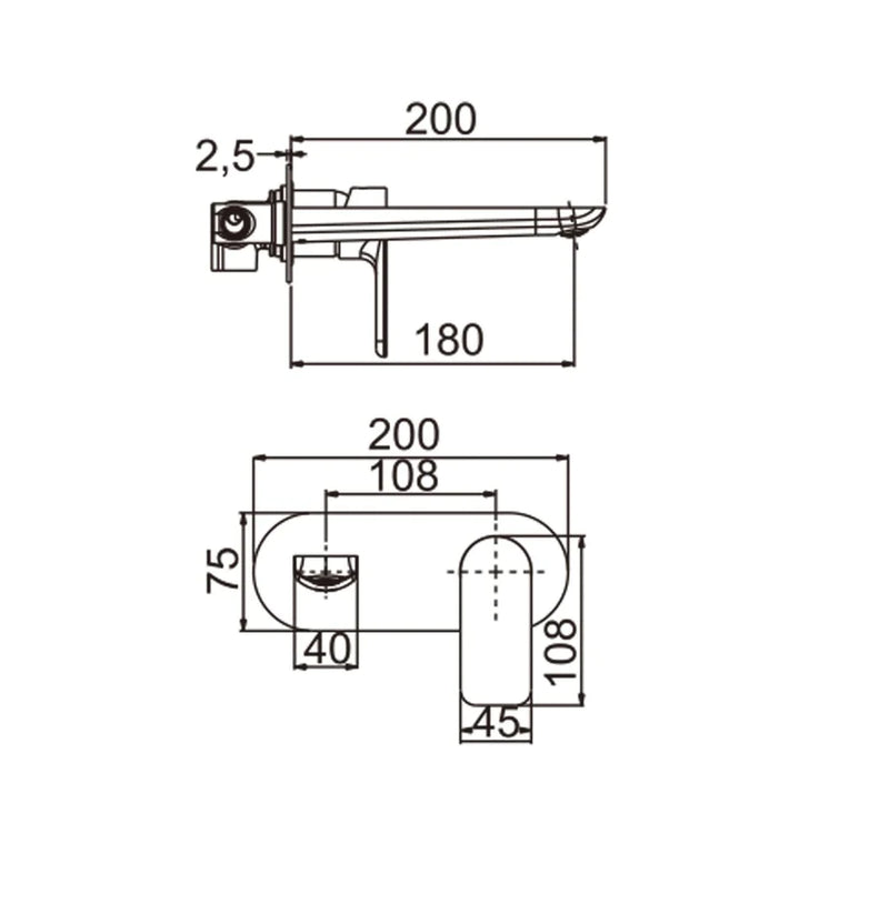 Wall Mixer with Spout | tsi NORICO PERSANO