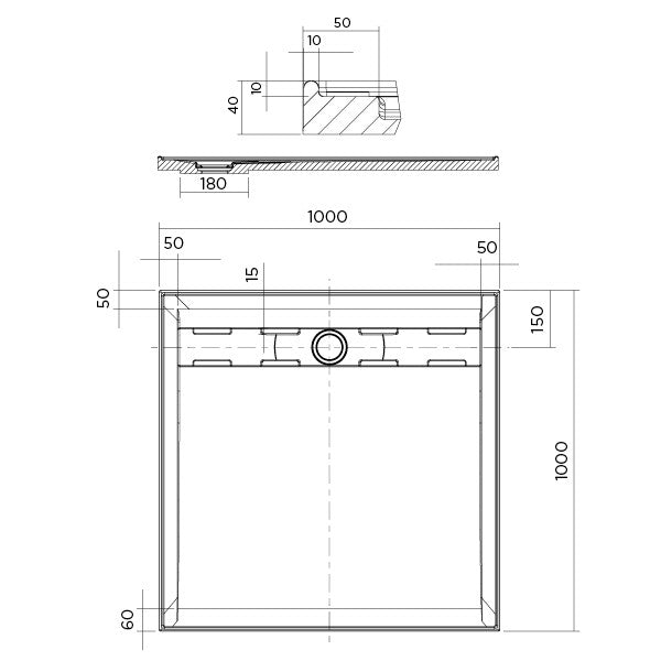 Shower Base Rectangle Urban MKII