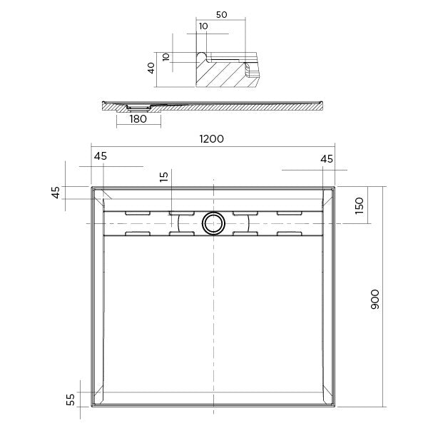 Shower Base Rectangle Urban MKII