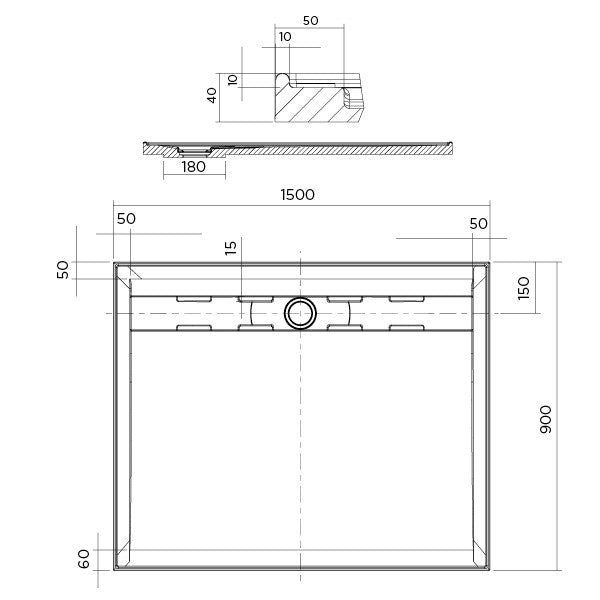 Shower Base Rectangle Urban MKII