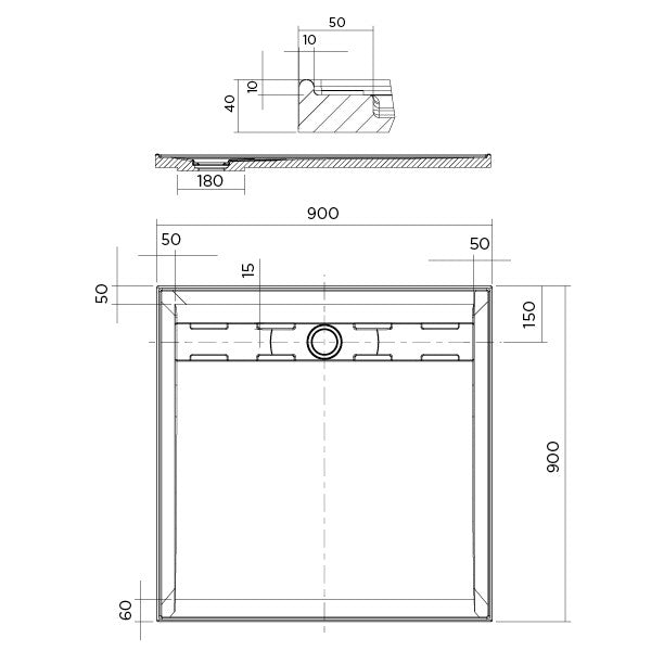 Shower Base Rectangle Urban MKII