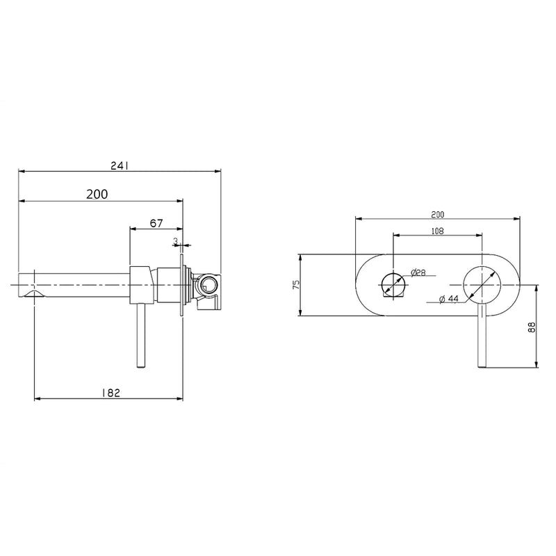 Wall Mixer with Spout | tsi LUCID PIN Round