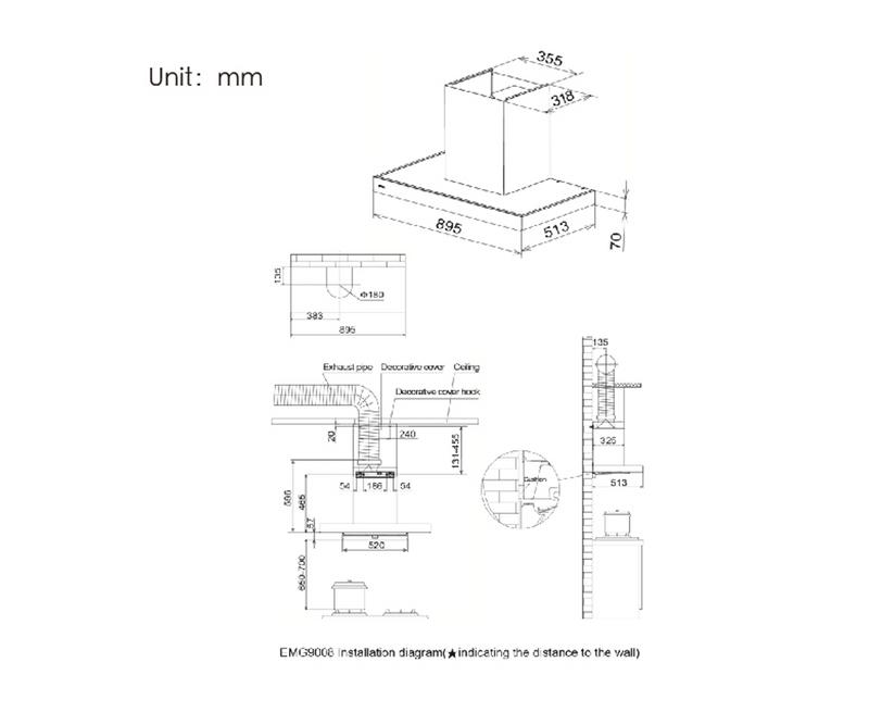 RANGEHOOD | EMS9028 Fotile 90cm Powerful Canopy