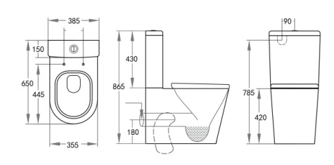 TOILET | KDK Wall-Faced Toilet