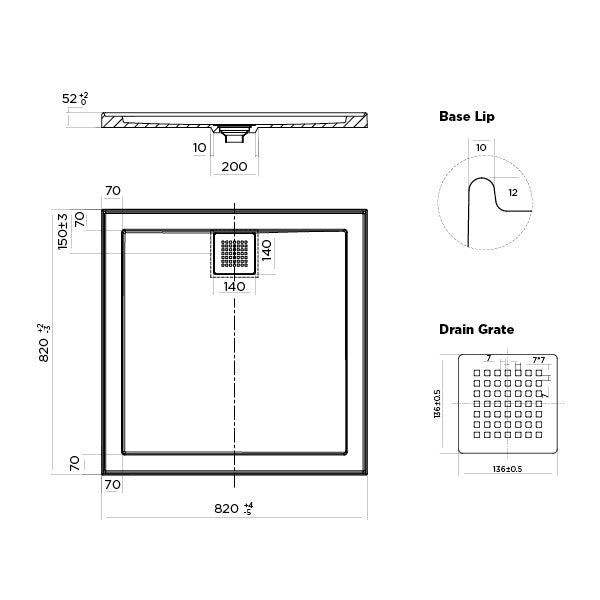 Shower Base Rectangle Eco