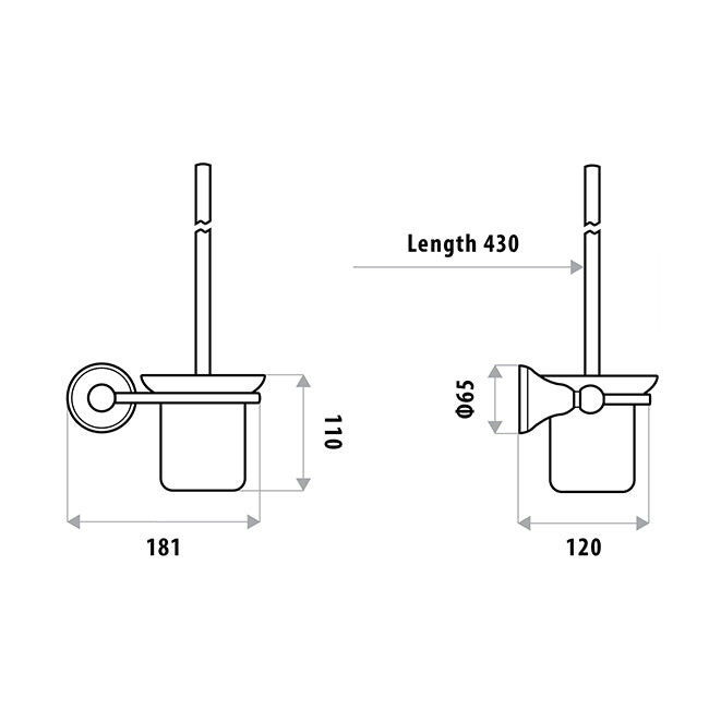 Toilet Brush Holder | Linkware Glass Brush Holder