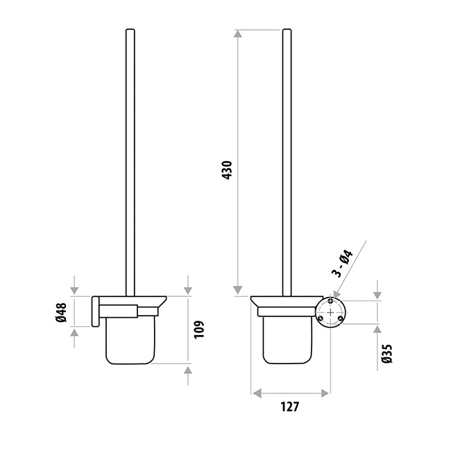 Toilet Brush Holder | Linkware Glass Brush Holder