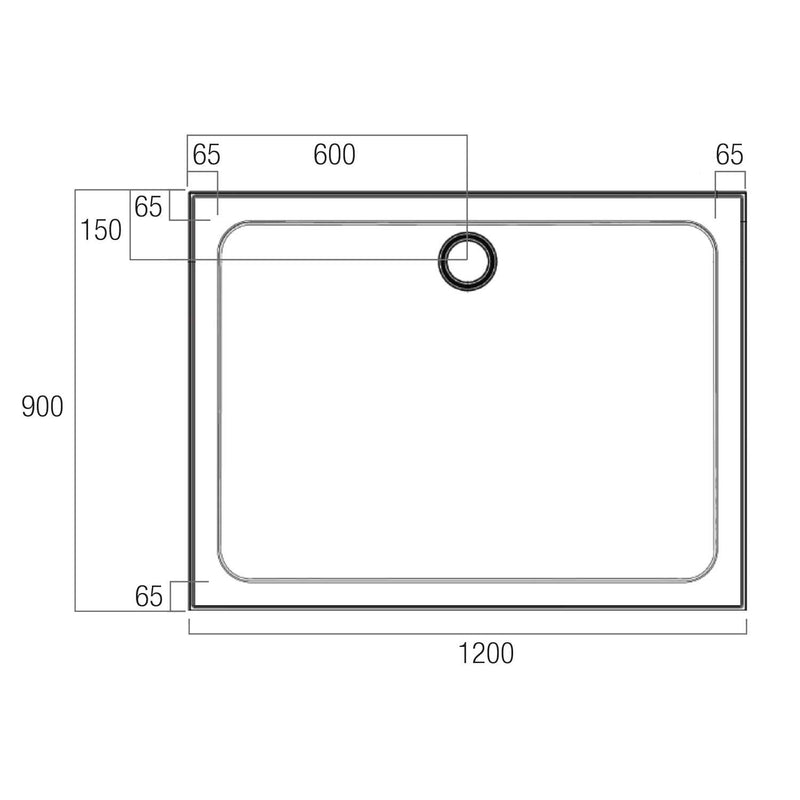 Shower Base Rectangle SMC LUVE