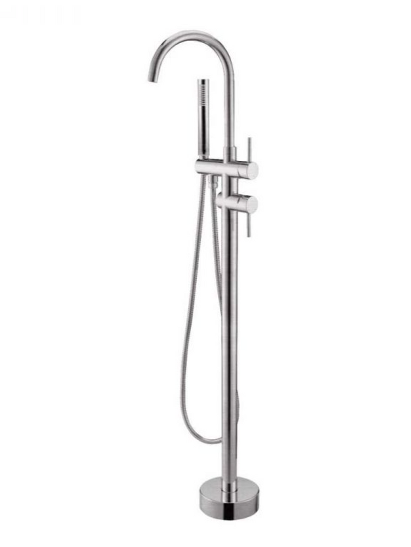 BATH MIXER | Round Freestanding Bath Mixer With Handheld Shower