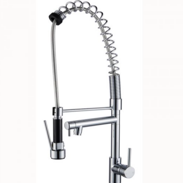 BASIN/SINK MIXER |  Spring Chrome Double Spout Kitchen Sink Mixer Tap