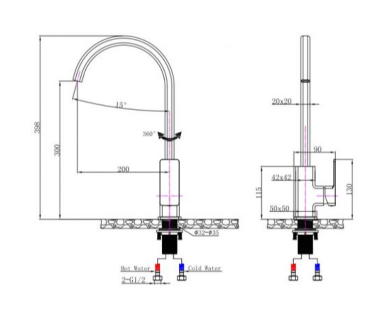 BASIN/SINK MIXER | IVANO Series Kitchen Mixer