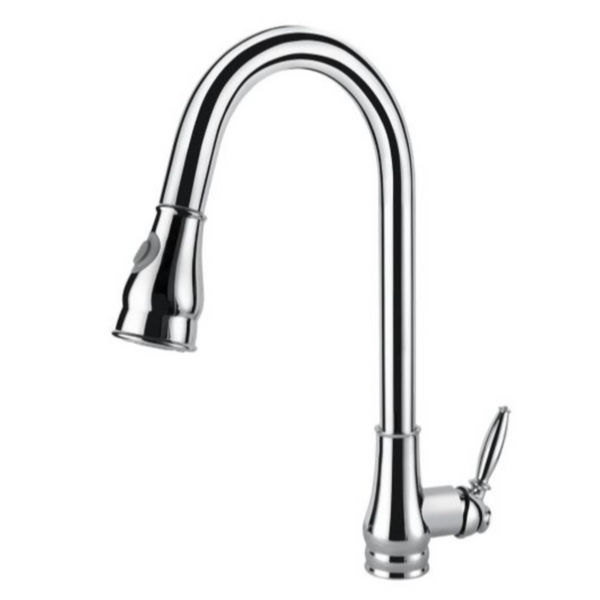 BASIN/SINK MIXER | Round Vintage Pull Out Kitchen Sink Mixer Tap