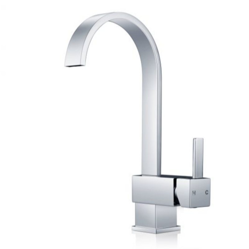 BASIN/SINK MIXER | Gooseneck Chrome Kitchen Sink Mixer Tap