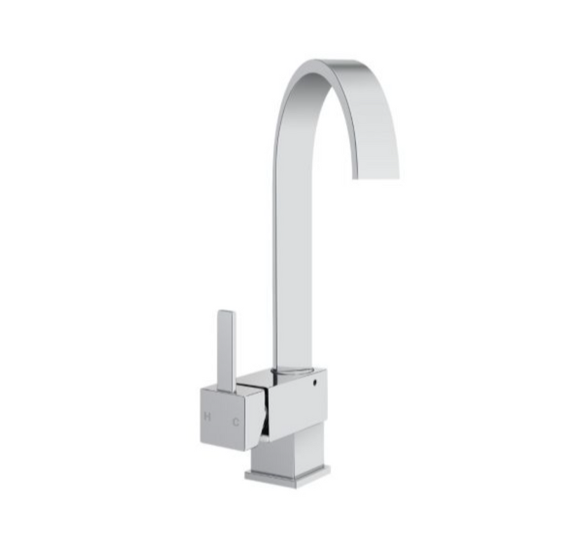 BASIN/SINK MIXER | Gooseneck Chrome Kitchen Sink Mixer Tap