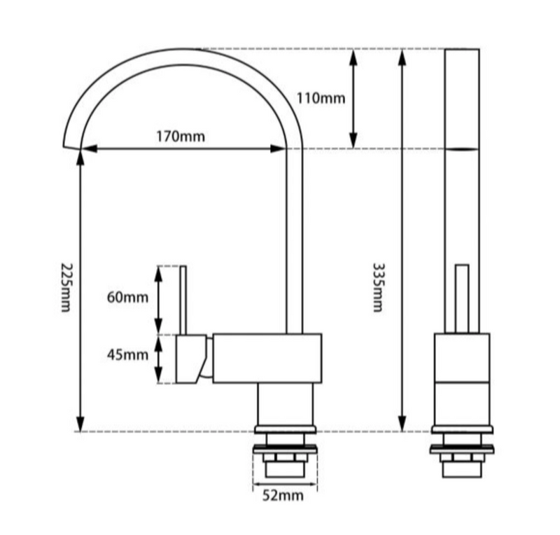 BASIN/SINK MIXER | Gooseneck Chrome Kitchen Sink Mixer Tap