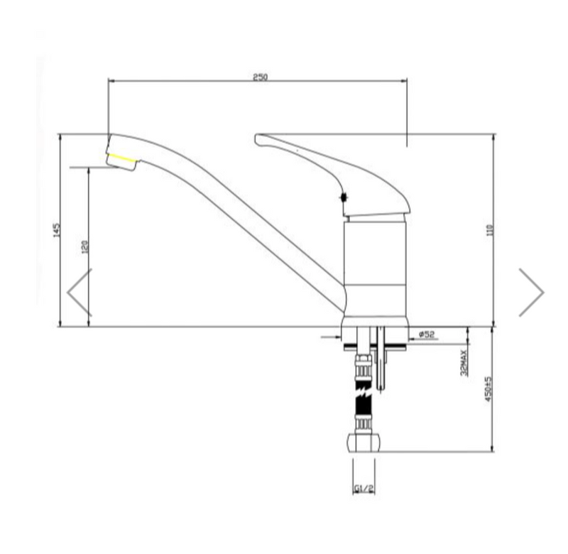 BASIN/SINK MIXER | Chrome Standard Kitchen Mixer Tap