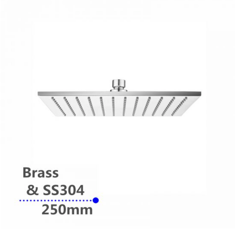 SHOWER HEAD | Square Brass Shower Head 200mm/250mm/300mm