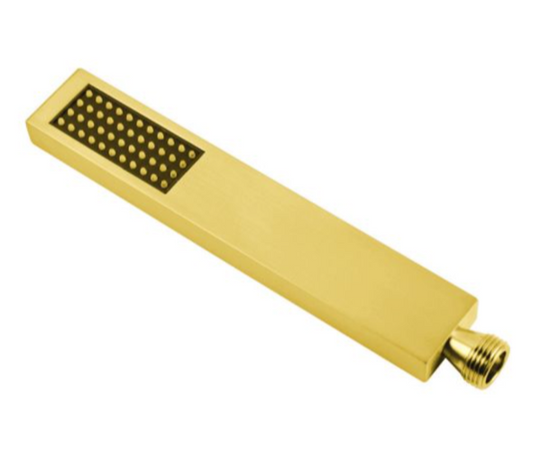 SHOWER HEAD | Square Brushed Yellow Gold Brass Single Function Handheld Shower