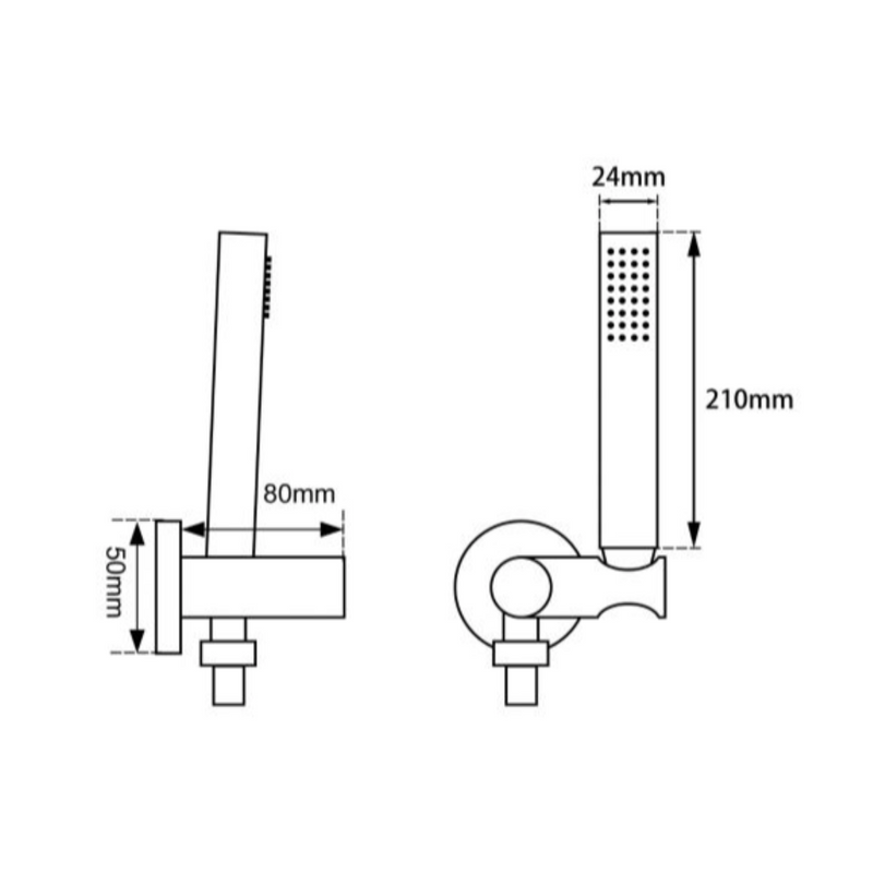 SHOWER HEAD | Round Hand Shower Rail with Handheld Shower