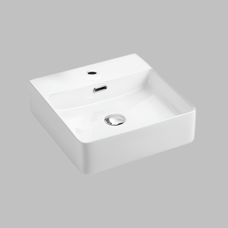 BASIN | KDK Ultra Slim Gloss White Art Basin (Wall Hung with Overflow)