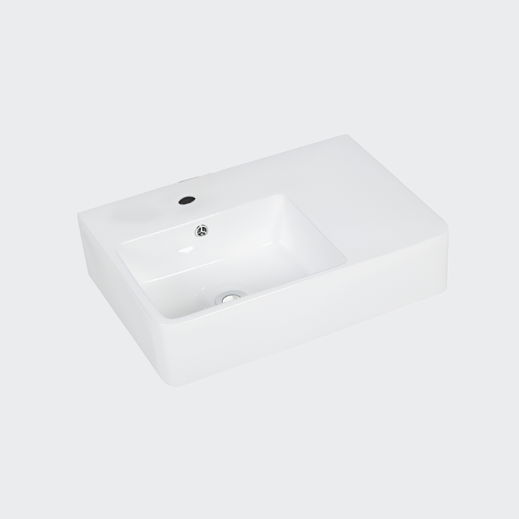 BASIN | KDK Ultra Slim Gloss White Art Basin (Wall Hung with Overflow)