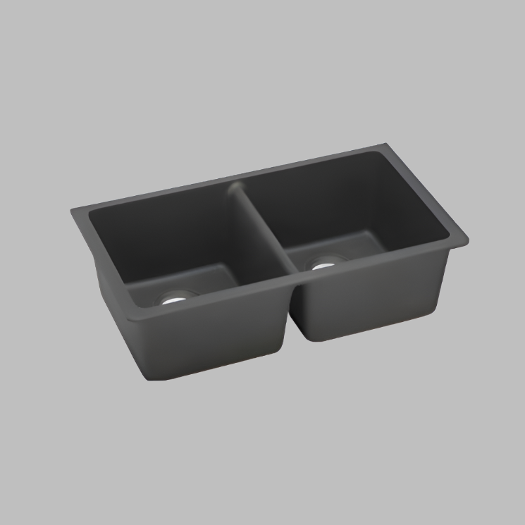 SINK  |  Kitchen Sink Granite Stone Under Mount Double Bowls 838*476*241mm