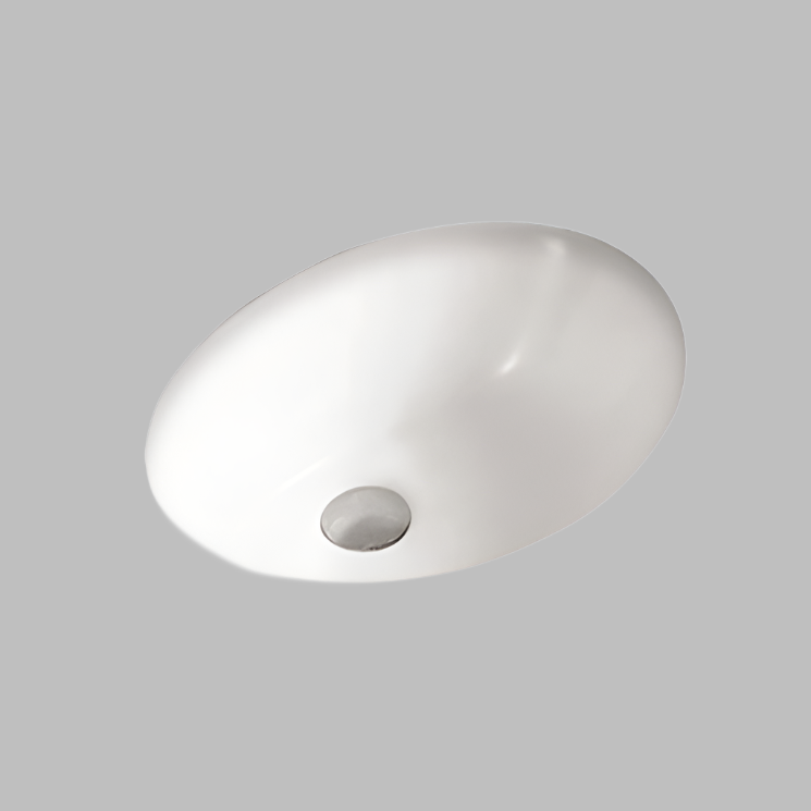 BASIN | KDK Gloss White Art Basin Undermount with Overflow