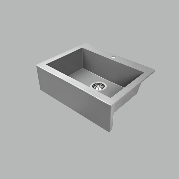 SINK | Laveo 490*580*220mm Granite Stone Kitchen Sink Single Bowl(including Space Saving Siphon and Click-clack Plug)