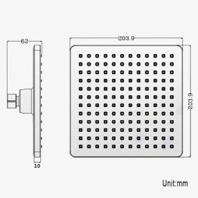 SHOWER HEAD |Square ABS Rainfall Shower Head 200mm