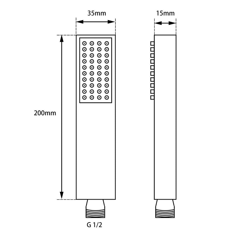 SHOWER HEAD | Square Handheld Shower Spray Head