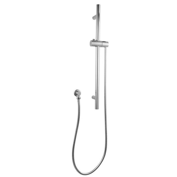 SHOWER ARM | ROUND CHROME WALL MOUNTED SLIDING RAIL WITH WATER HOSE & WALL CONNECTOR ONLY