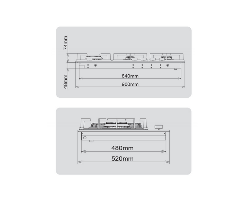 COOKTOP | GLG90505 Fotile 3 Burner Glass Cooktop